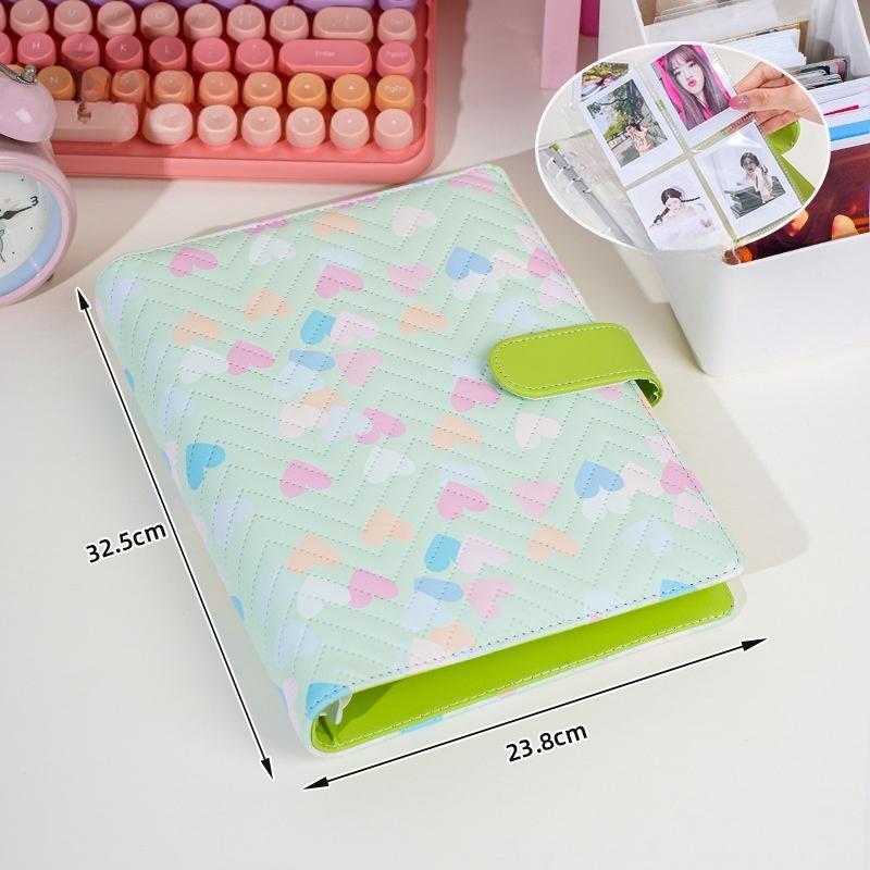 Heart-shaped PU Leather Card Holder A5 Scrapbook for Celebrity Fans Memory Storage and Pocards Large Capacity Po Album