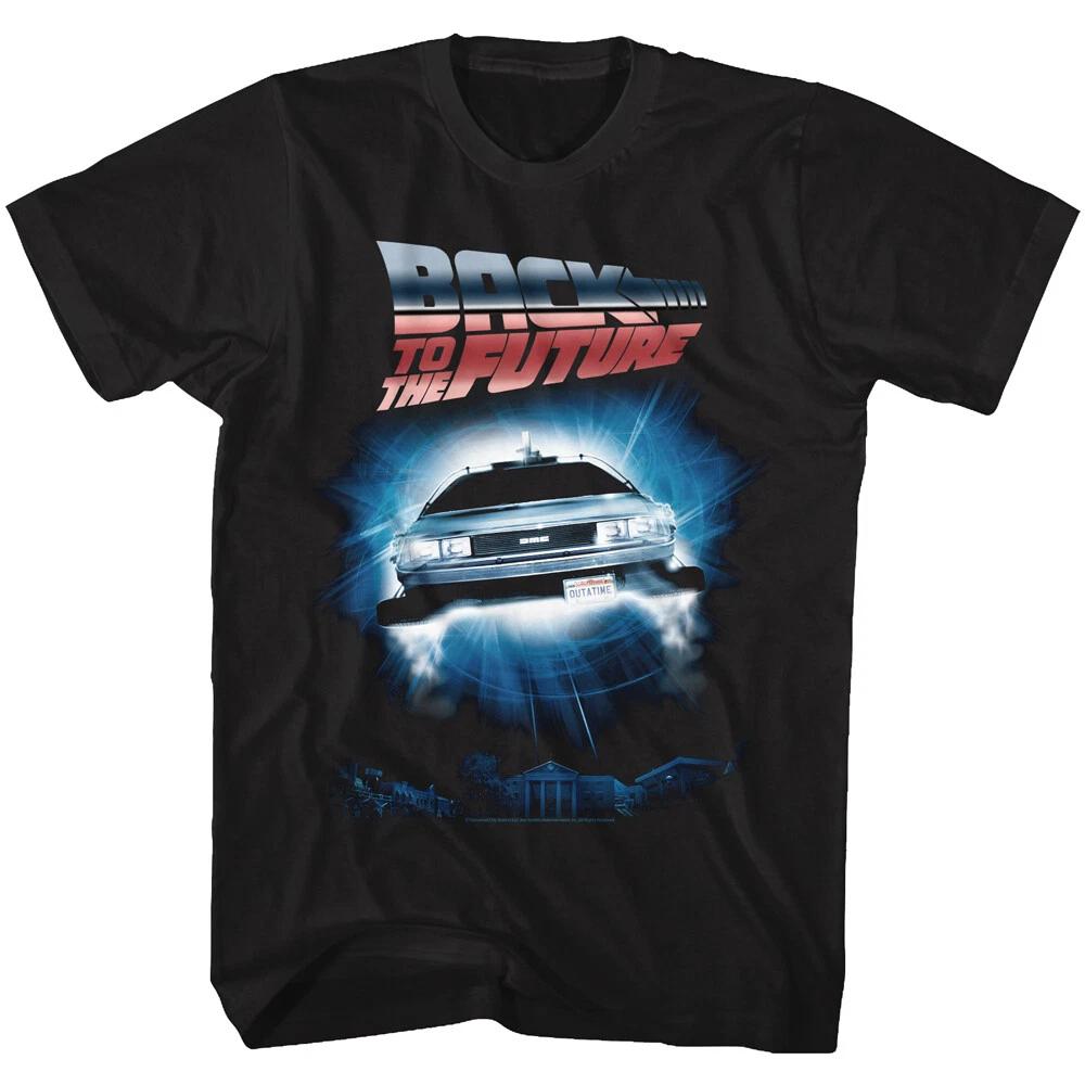 Back To The Future Movie Delorean Transporting Through Time Men s T Shirt S