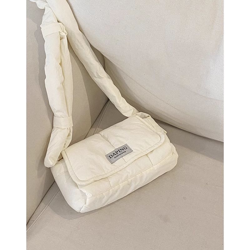 

Spring Down Bag Women S Tide Korean Nylon Cloth Small Square Bag Casual Versatile Shoulder Bag Messenger Bag белый