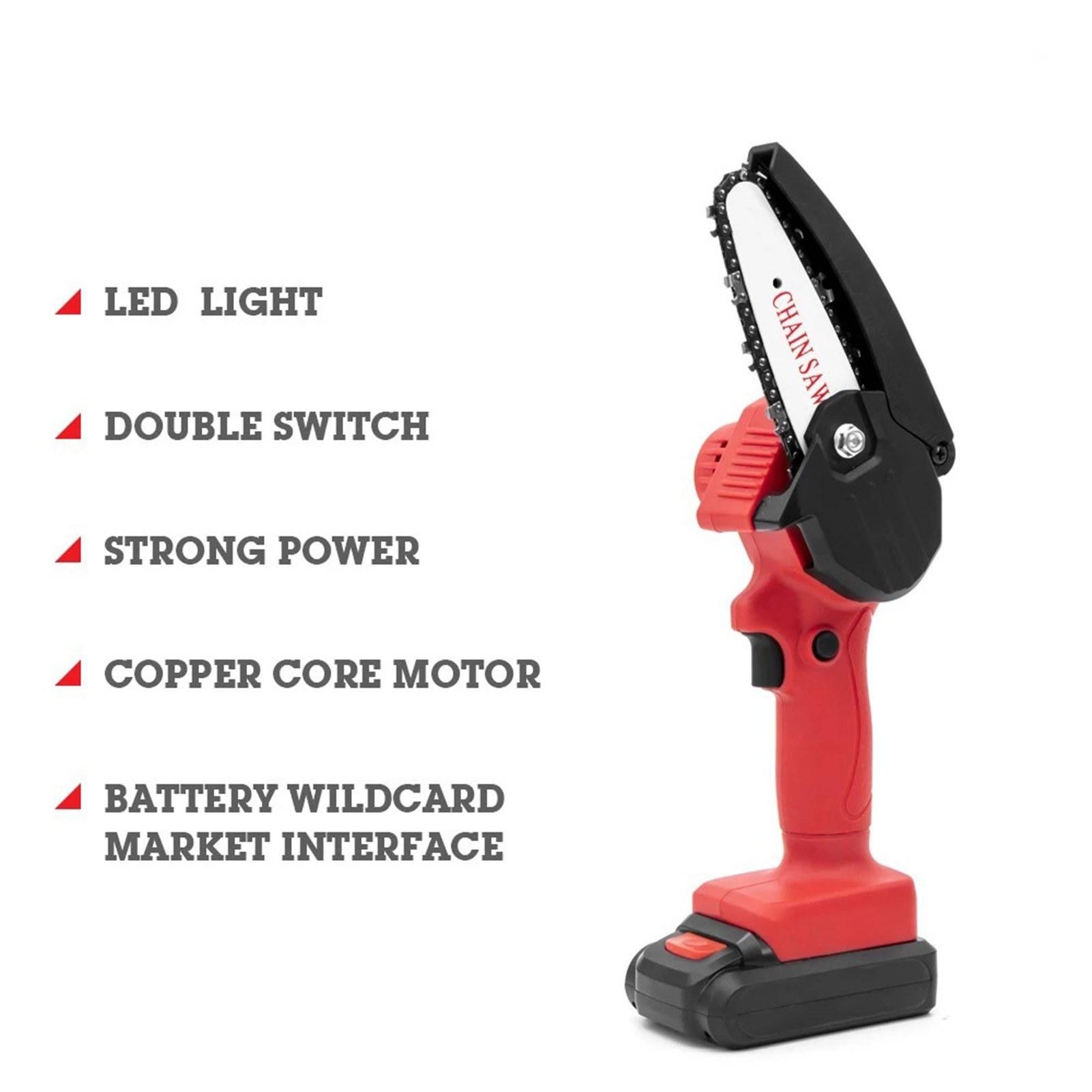 

Portable Rechargeable Lightweight Cordless Chainsaw for Wood Cutting Tree Pruning Black/EU Plug/Type 3