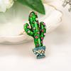 Keychain Sparkling Rhinestones Inlaid Cactus Design Keychain Pendant Enamel Oil Drip Process Smooth Edges Spring Buckle Key Holder Backpacks Accessory