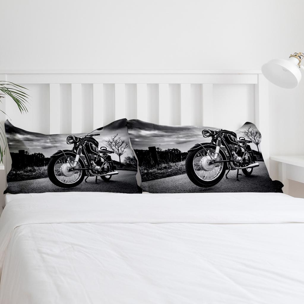 Motorcycle On The Road Vintage Duvet Cover With Pillow Case Custom 3pcs Bedding Set Quilt Cover Double Bed Home Textile