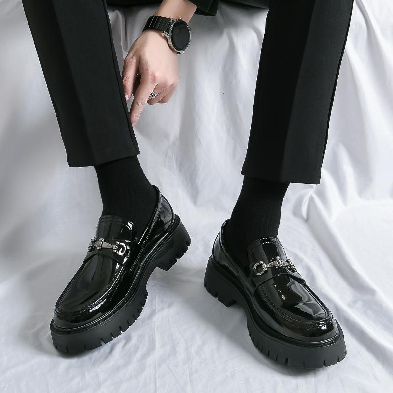 Pánské mokasíny nazouvací Luxusní platforma Kůže Formální svatba Kožené boty Pánská módní trend Pánské mokasíny Ležérní Pánské boty