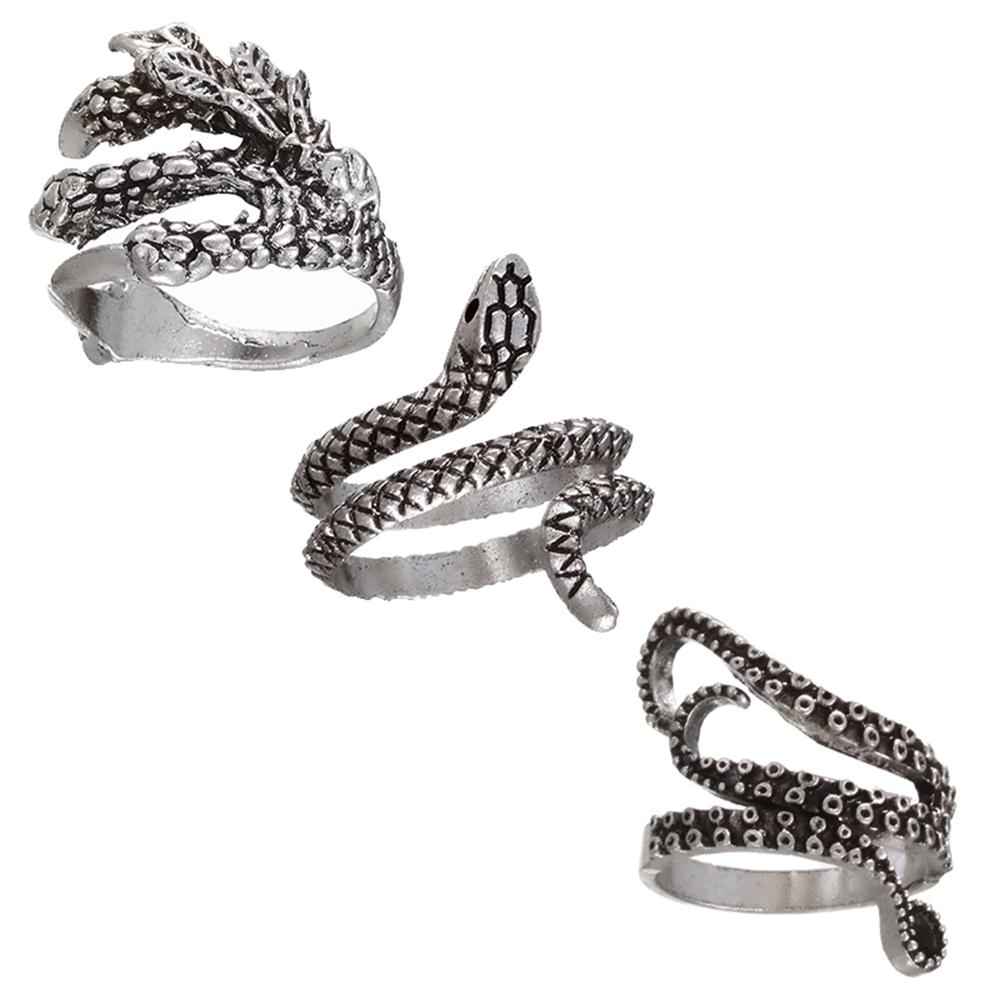 New Fashion Punk Snake Ring Jewelry For Women Girl Vintage Octopus Ring Hip Hop Rock Eagle Claw Ring Animal Party Jewelry Gifts