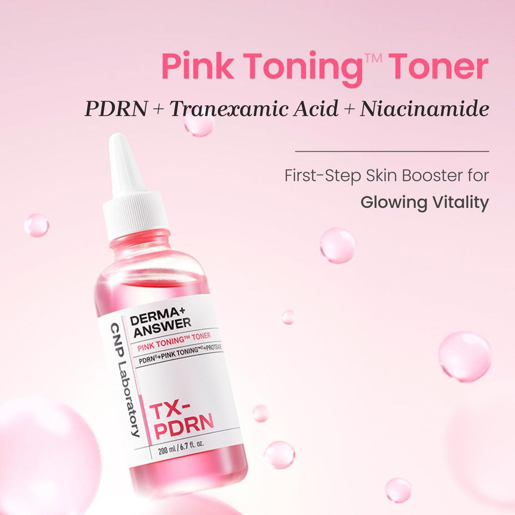 CNP Laboratory DermaAnswer Toner Tonifiant Roz 200ml cu PDRN pentru Luminozitate Ingrediente Oficiale Coreene, Niacinamidă, Piele, Exfoliant, Toner,