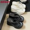 Mode Silber Damenmode Plateau-Sandalen Keilabsatz Hausschuhe für Damen Flip-Flops Dicksohlige Damen Keilabsatz Hausschuhe Sandalen Schuhe