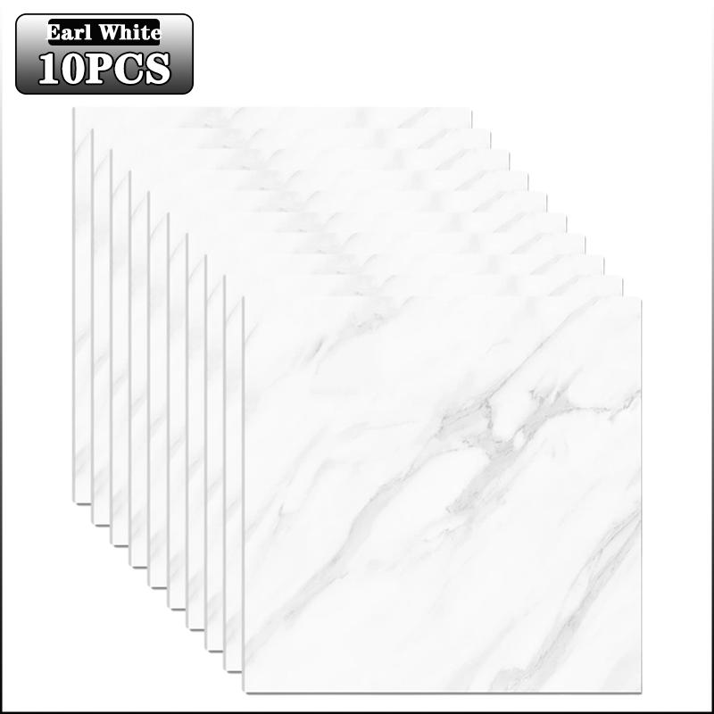 10-40PCS Marble Style Self-adhesive Floor Stickers Thickened Wear-resistant PVC Flooring Mats for Household Use Easy To Install