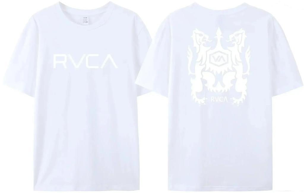 Summer Trendy Brand RVCA T-shirt Men's Women's Plus Size Loose Short-sleeved Fashion Design Tee Streetwear Fashion Top