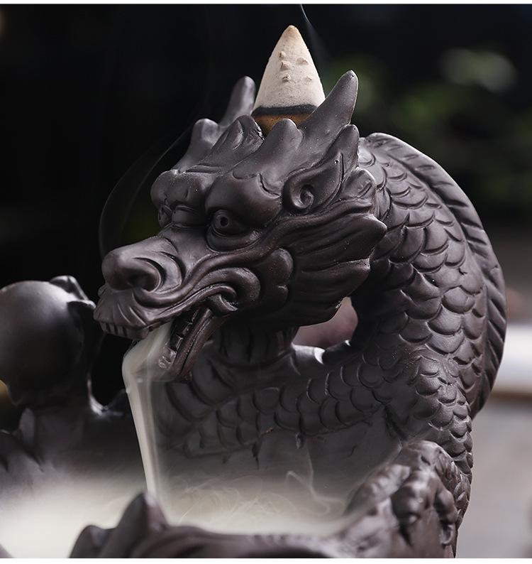 Zisha Skull Halloween Backflow Incense Burner - European Style Home Gift Ornament
