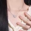 Real Gold Plated Nickel Silver Star and Moon Necklace - Elegant Luxury Design for Women