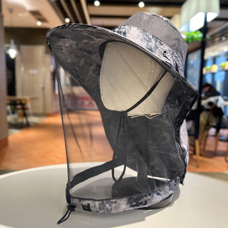 Female versatile hat mosquito-proof hat mesh mask shading summer outdoor UV protection fishing camping mountaineering hat men