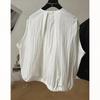 Women's Summer Solid Color Loose Casual Sleeveless Jacket Pleated Thin Vest