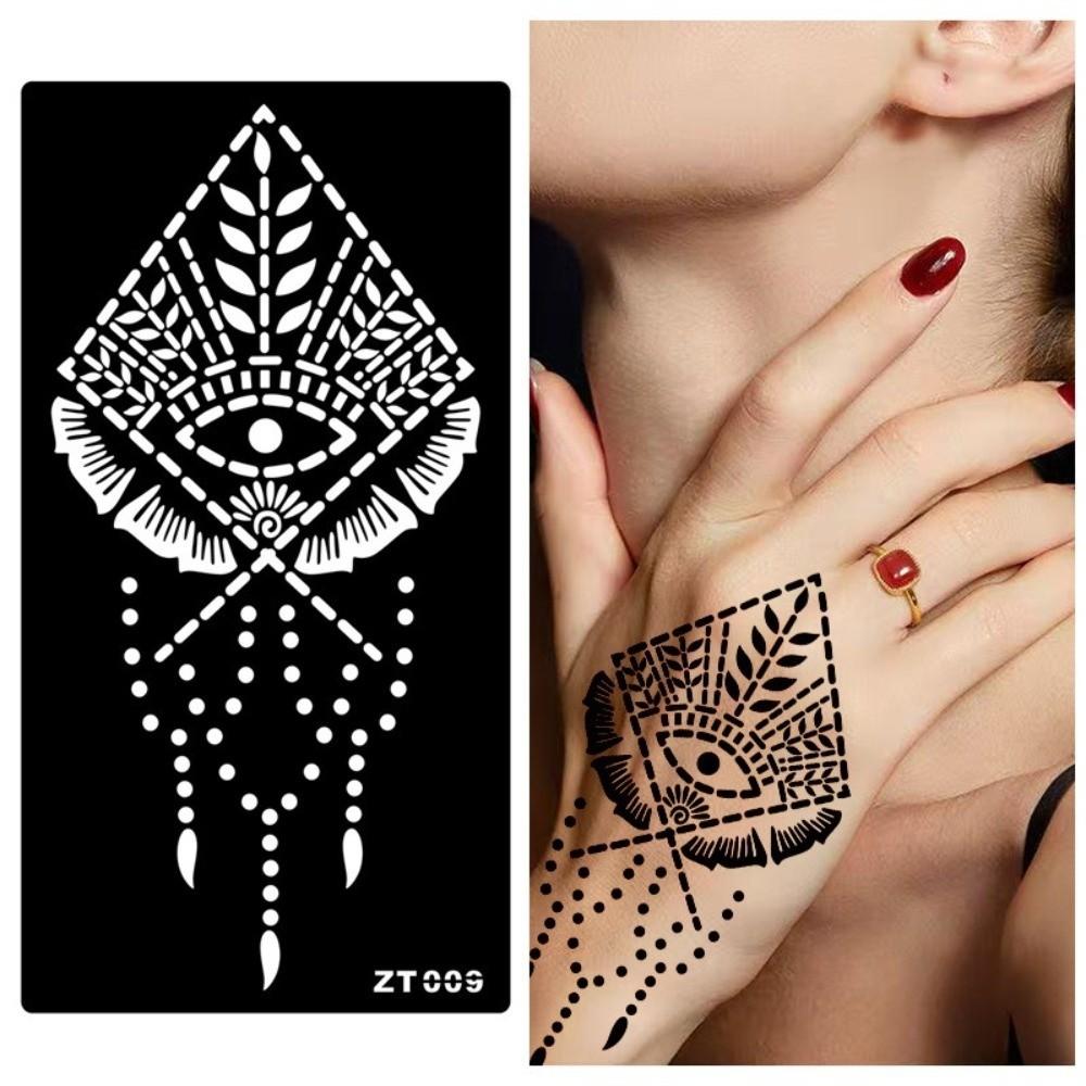Ethnic Style Flower Tattoo Stickers Personalized Arm Foot Tattoos Black Tattoo Decals Girls