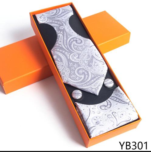 Herrenkrawatte mit quadratischer Manschette, Geschenkbox-Set, Business-Casual-Krawatte, Orange, Geschenkbox