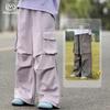 BanDuxian Girls' Loose Cargo Parachute Pants