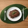 2PCS Waterproof Leaf-Shaped Placemat Stain Resistant Heat Insulation Mat Dinnerware Pad  Dish