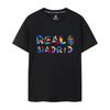 Real Madrid Men's Fashionable White Crew Neck Casual Loose Fit Short-Sleeve T-Shirt
