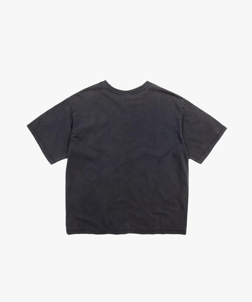 Liomeu Curved Incision Washed Short Sleeve T-Shirt_Gray