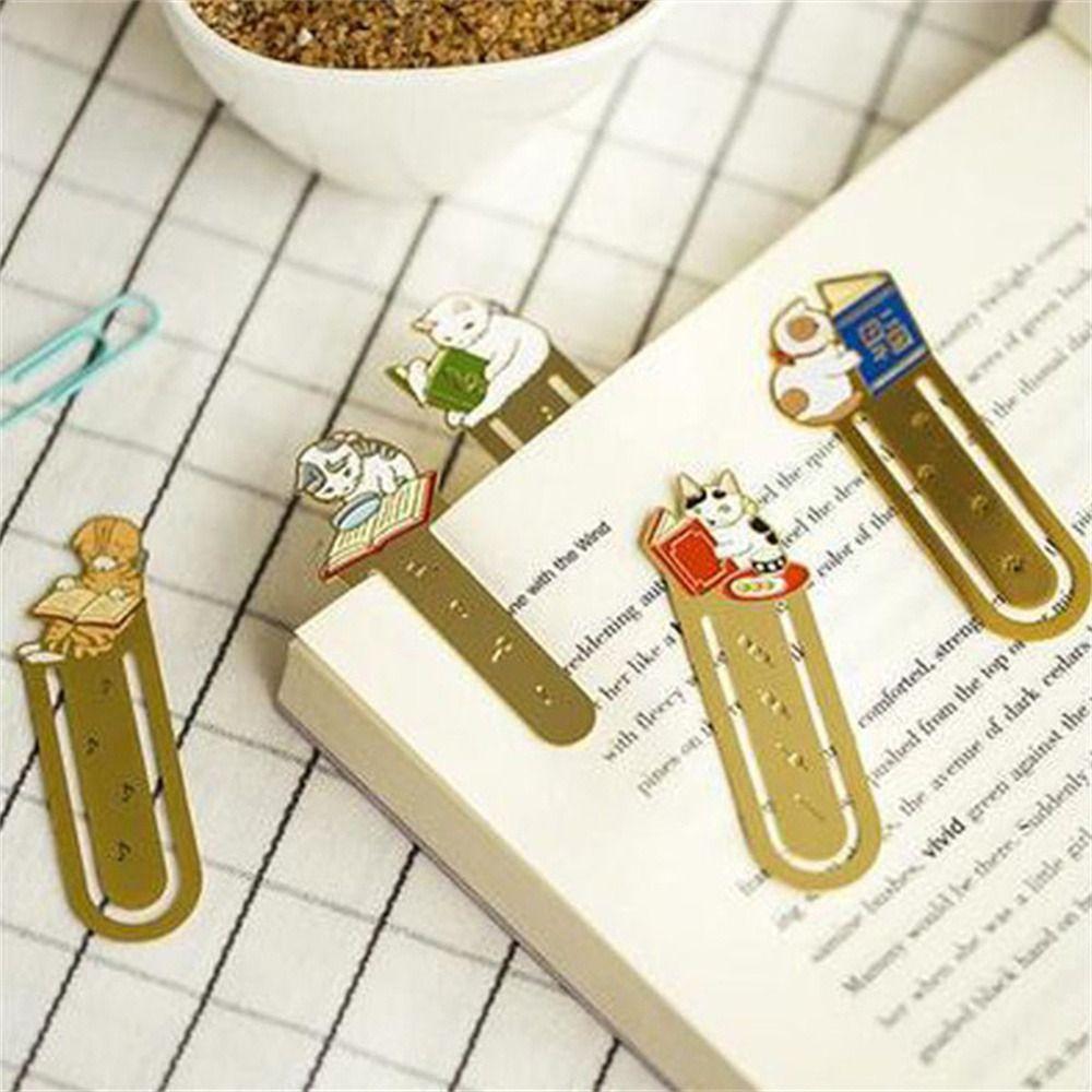 Stationery Japanese Animals Cartoon Reading Bookmark Metal Bookmark Kittens Book Mark Cat Bookmark