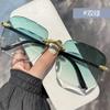Vintage Frameless Sunglasses New Summer Sun Visors Square Sunglasses for Woman Lenses UV400 Women Sunglasses