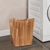 Wooden Trash Can Rubbish Bin with Handles Farmhouse Waste Basket Garbage Container for Living Room