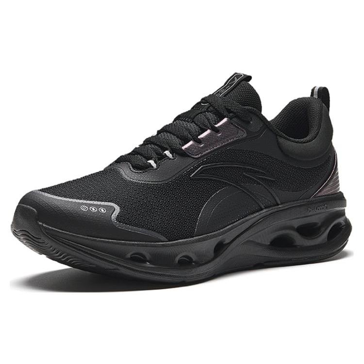 New Anta Energy Ring Three Proofings Wear Resistant Low Top Running Shoes Men's Black 912345575-2