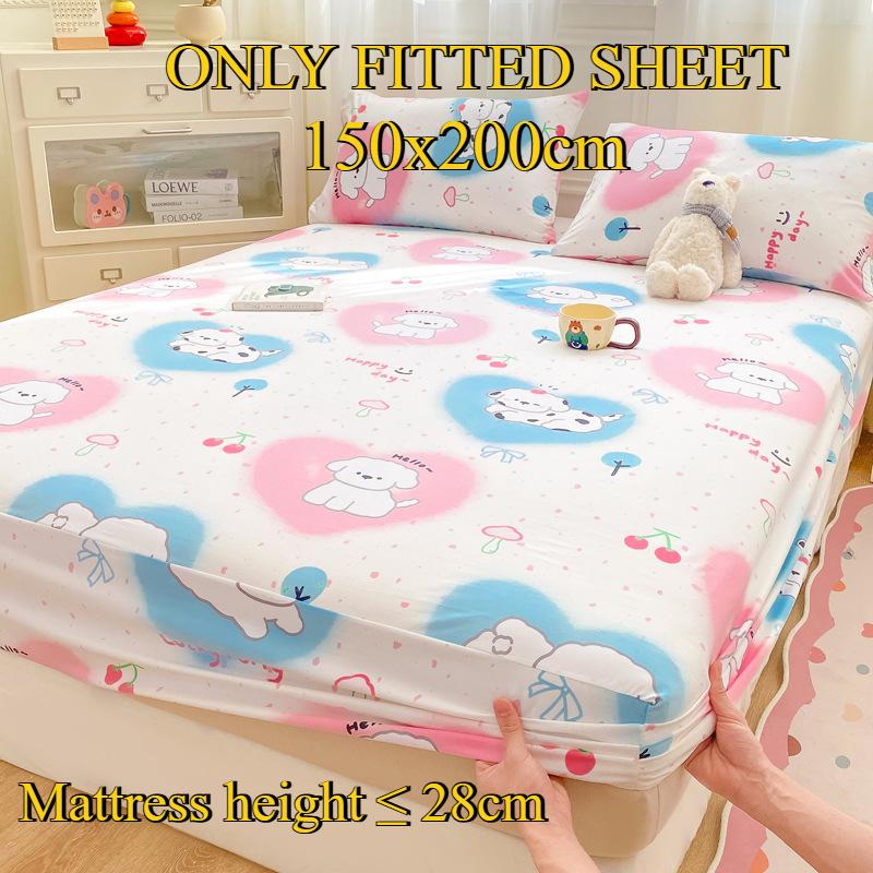 Fitted Sheet Pure Cotton Non-fading Non-balling Single-piece Bed Sheet Non-slip Multi-specification Bedding Bedspread Protector