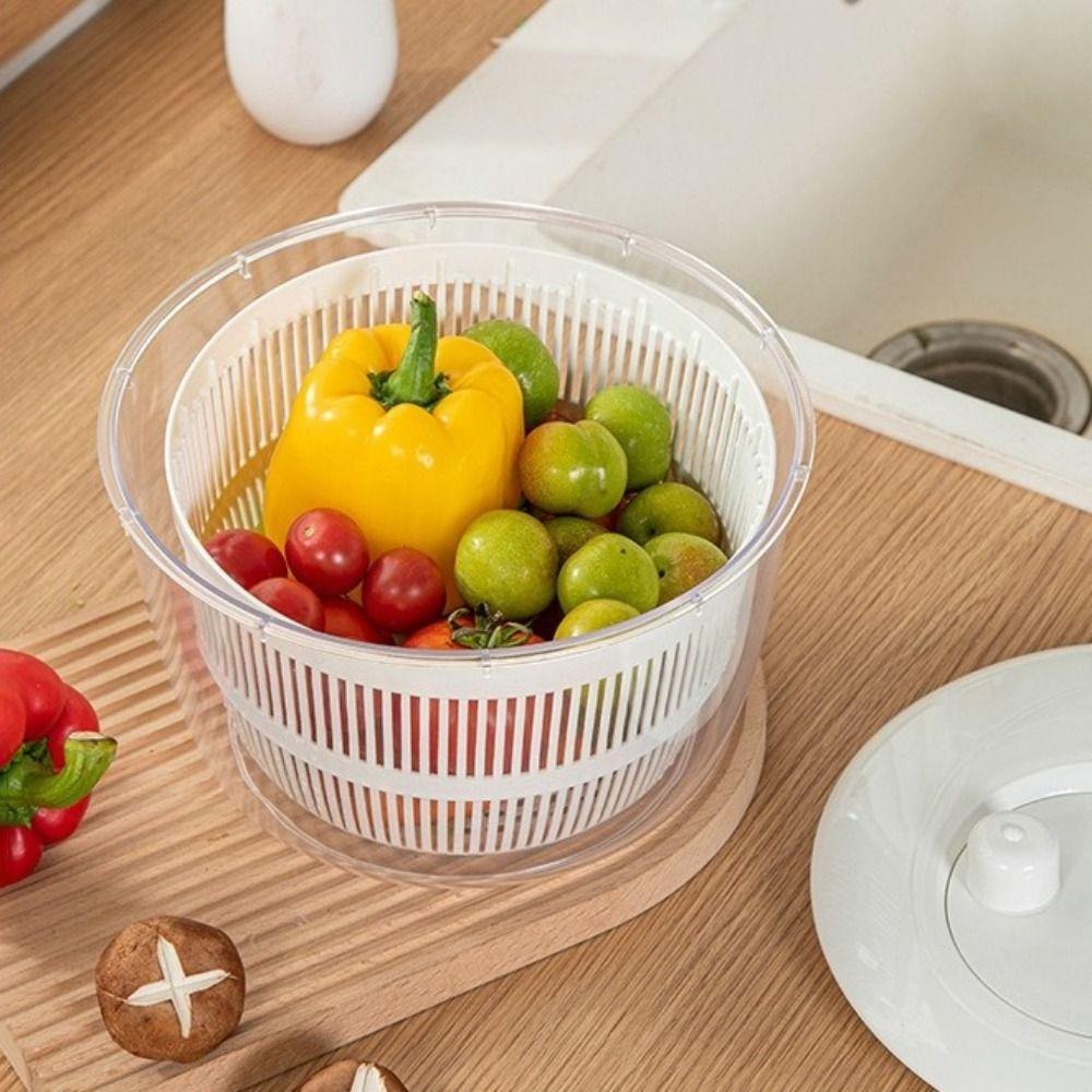 Plastic Manual Salad Spinner Large Capacity Lettuce Spinner Vegetable Washer Dryer  Fruit Drying
