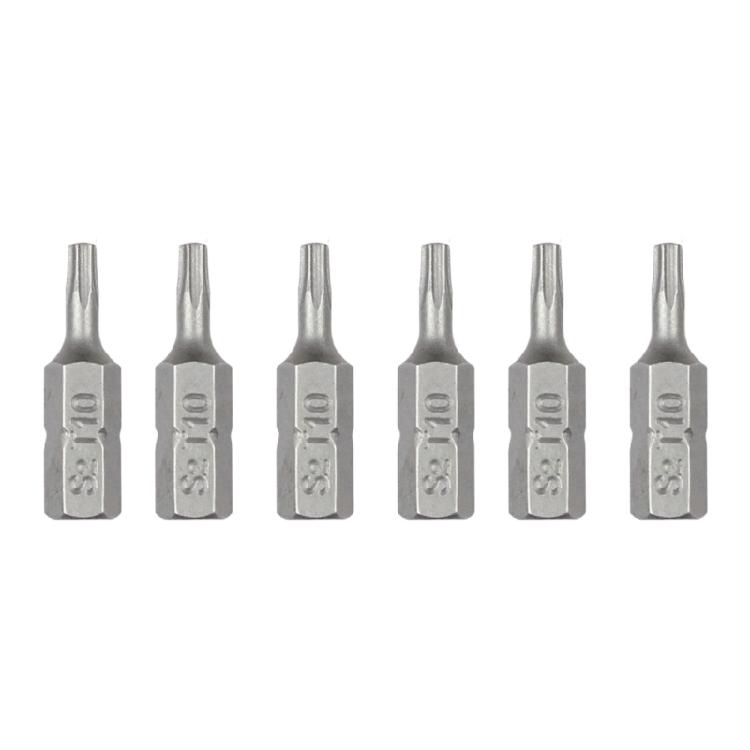 6 Piece Steel Tamper Resistant Bit Set 1/4" Hexagonal Shank Magnetic Screwdriver Bit For Various Applications