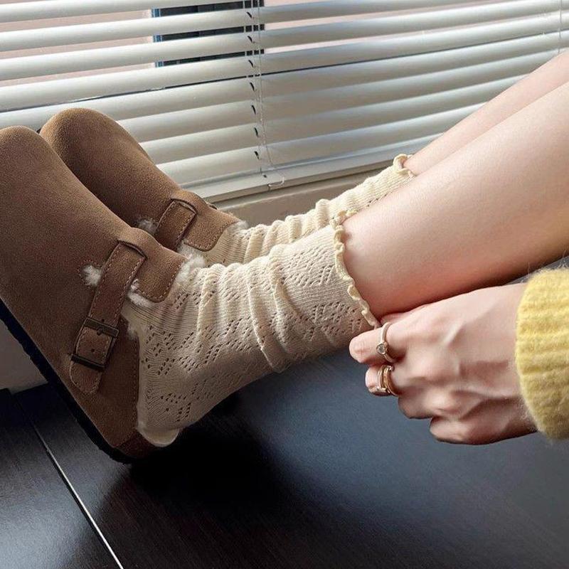 Fashionable Sweet College Style Lace Hollow Breathable Stacked Socks