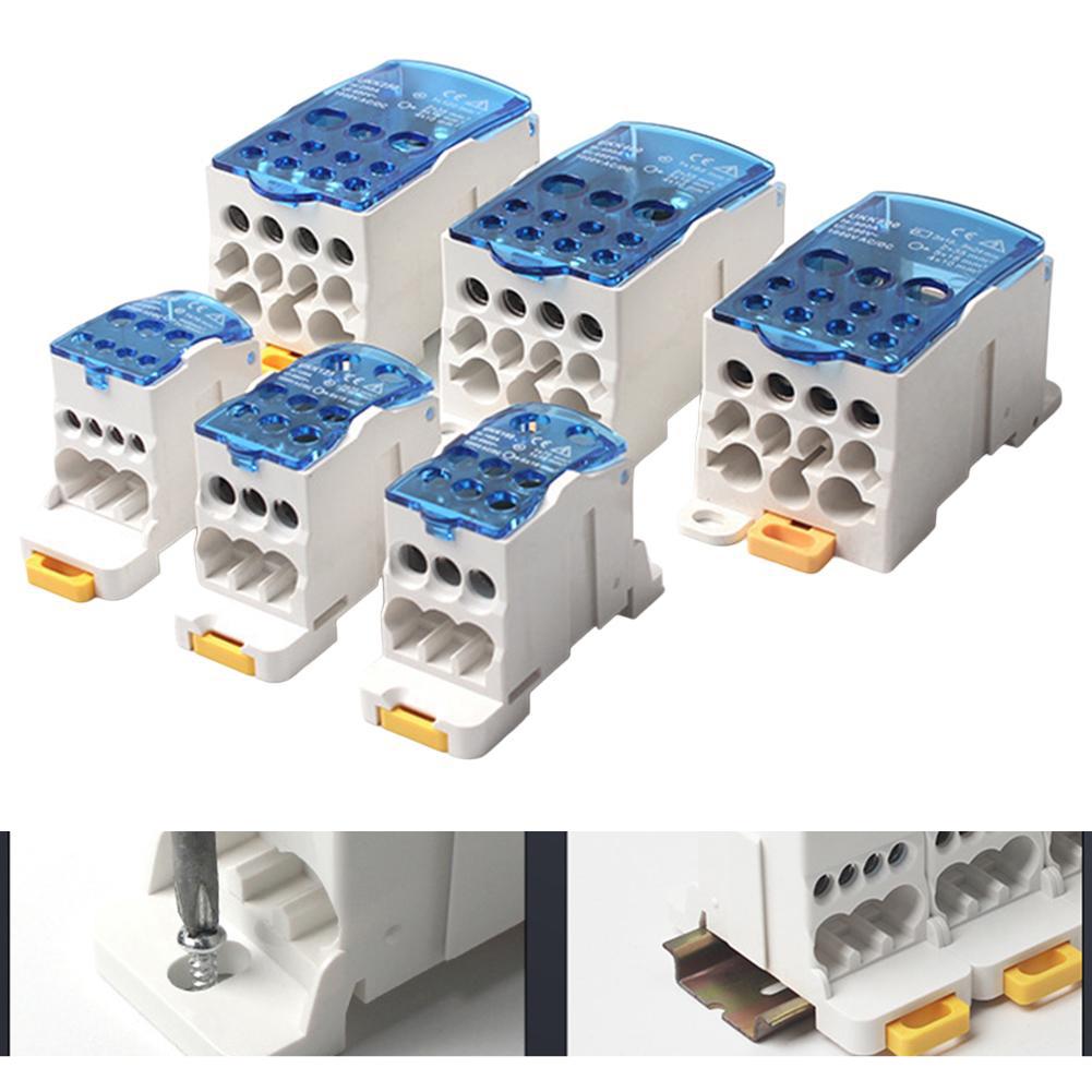 Terminal Block Connector for DIN Rail Power Distribution Reliable Performance for 80A 500A with Flame Retardant Features