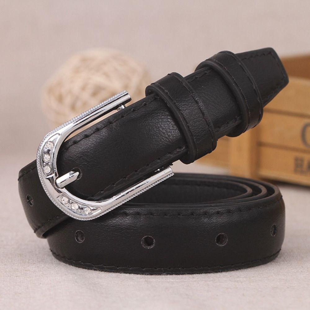 Alloy Buckle Faux Leather Belt Versatile Women Waist Belt Adjustable Waist Belt  For Women Ladies