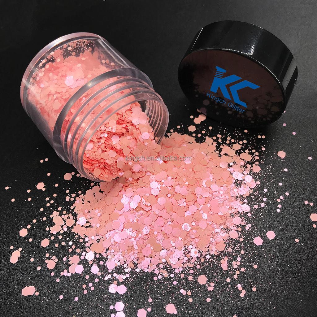 Bulk Christmas Decoration Polyester Glitter Snow Shape Chunky Glitter