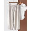 Tencel Linen Women's Wide-Leg Casual Pants - Summer 2026 Style, Lightweight, Loose Fit, Slimming, Nine-Tenths Length