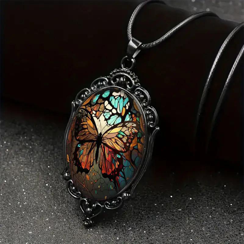 Retro Gothic Moon And Sun Pendant Necklace Women Men Punk Cross Metal Leather Rope Chain Vintage Jewelry Gift