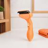Pet Dematting Comb Dogs Undercoat Rake Deshedding Tool with Curved Stainless Steel Teeth