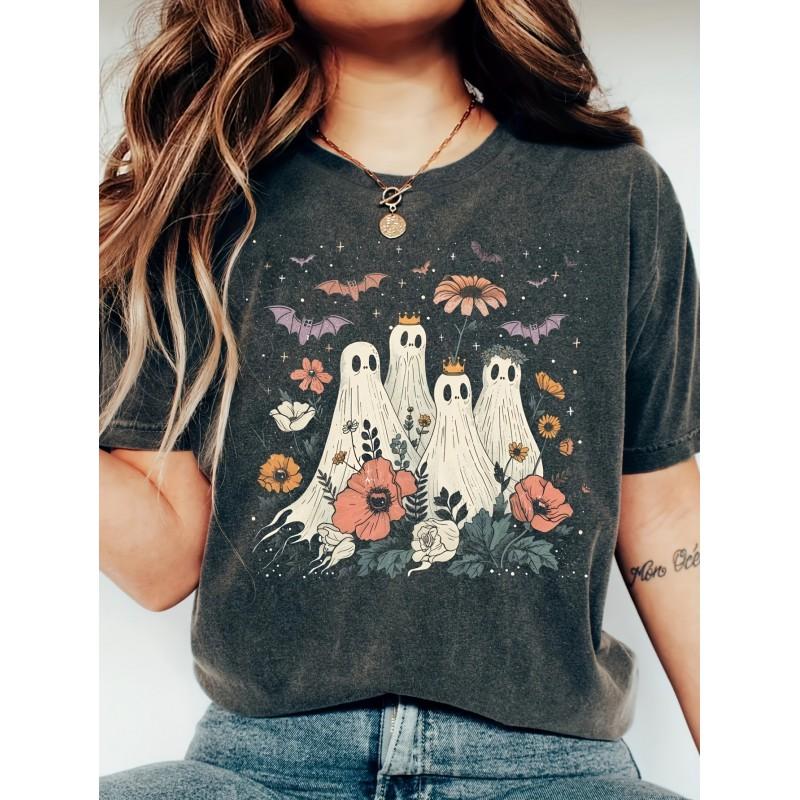 Casual Loose Fit Round Neck Short Sleeve T-Shirt With 3D Dog Print Women Men 2025