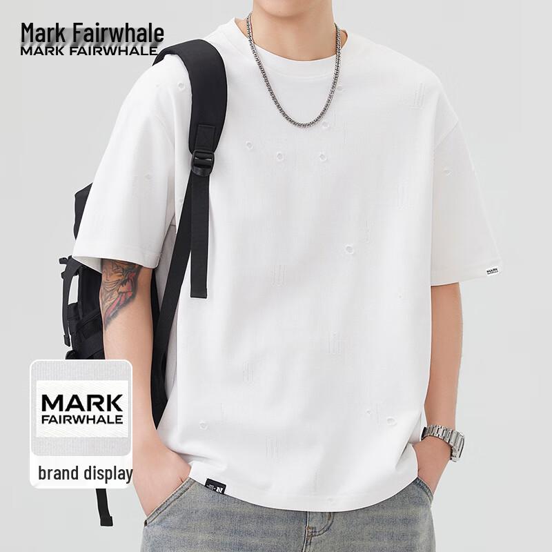 MARK FAIRWHALE Men s 2026 Summer Trendy Ice Silk Cotton T-Shirt XL белый