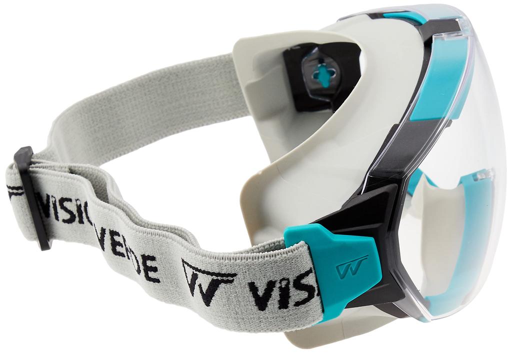 Midori Anzen Vision Verte Safety Glasses VG505F UV Compatible with Eyewear and Masks NV, Ventless, Double-Sided Anti-Fog, Protection,