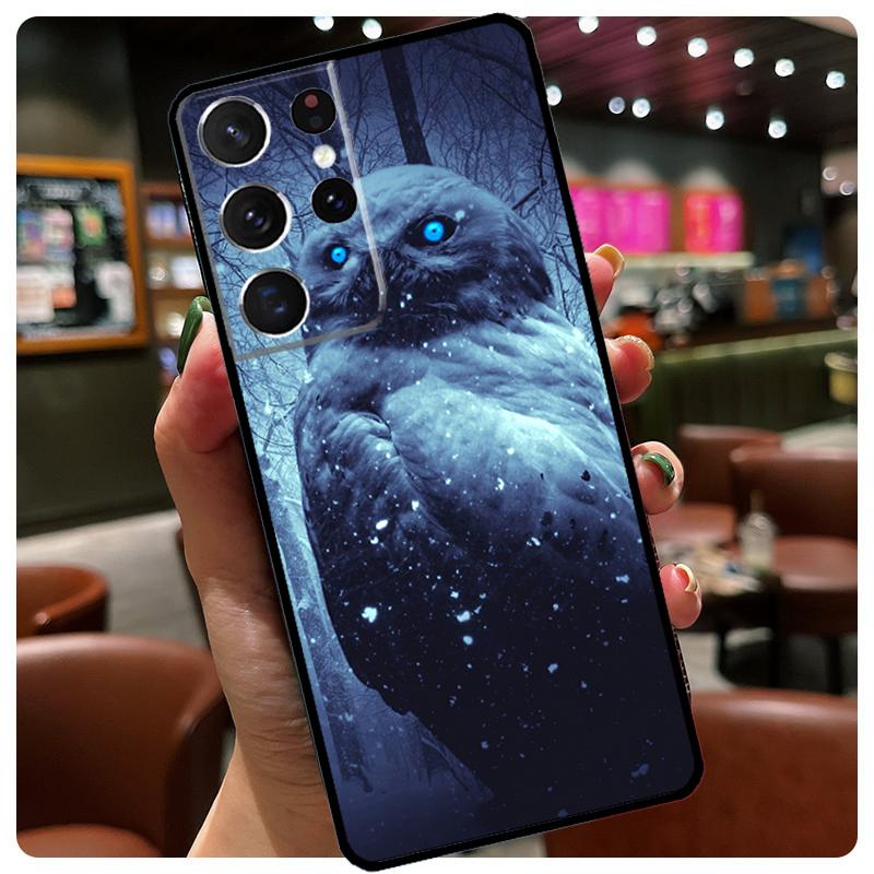 Animal Owl Phone Case For Samsung Galaxy S24 Ultra S20 S21 S22 S23 S25 Ultra S9 S10 Plus S25 FE Cover