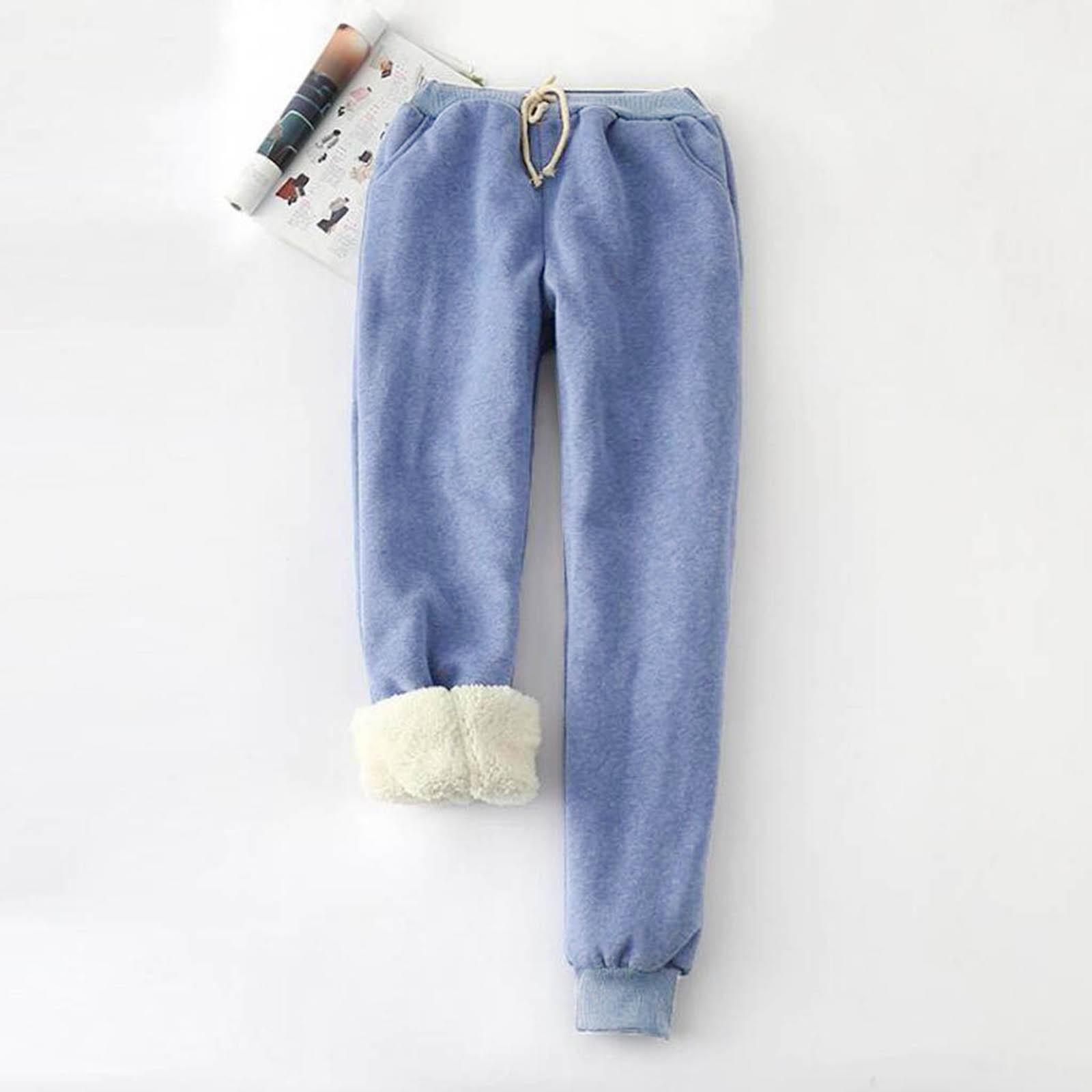 

Winter Trousers Lamb Cashmere And Cashmere Thickened Warm Bodysuits Leggings Loose Casual Pants XL синій