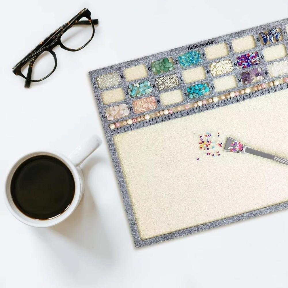 High Quality Felt Felt Beading Tray Felt Surfaces Alphabetic Scale Beading Mat Measurement Markings Nonslip Bead Pad Art Crafts