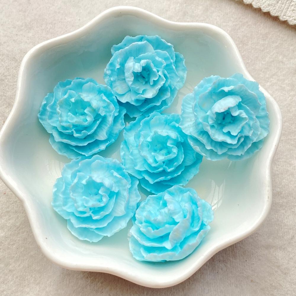 Resin Kawaii 3D Colorful Rose Flat back Flower Stone Scrapbook Figurines 10PCS DIY Bow Decor Accessories Crafts
