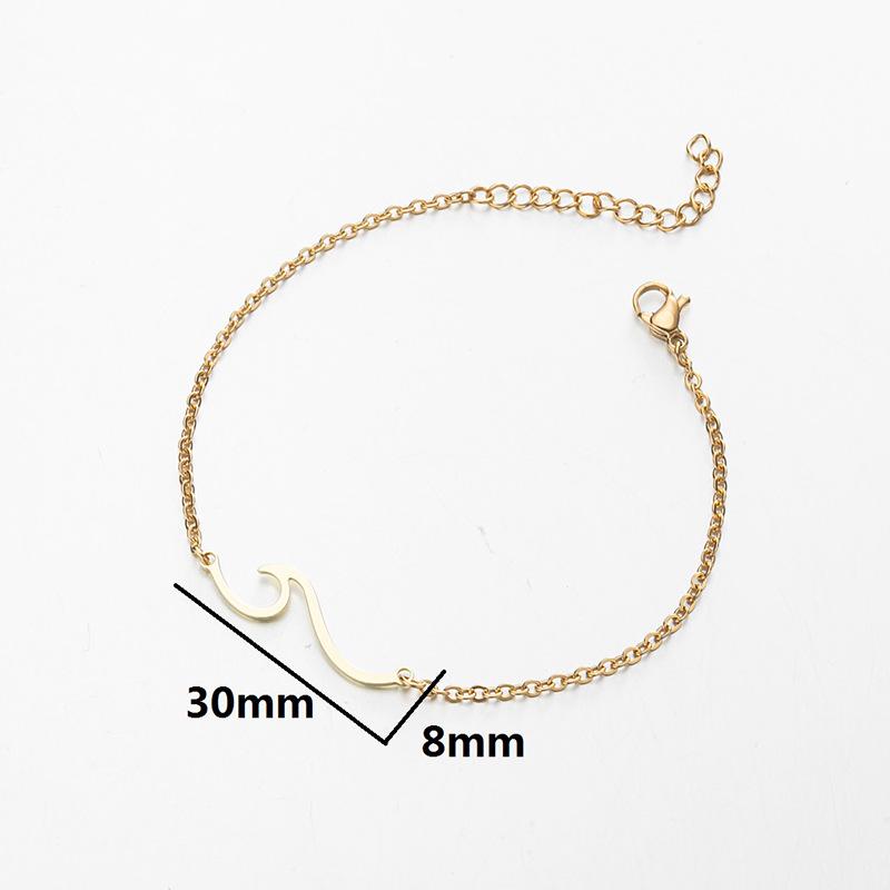 Summer Wave Pendant Bracelet - Stainless Steel, Light Luxury, Simple Women's Jewelry