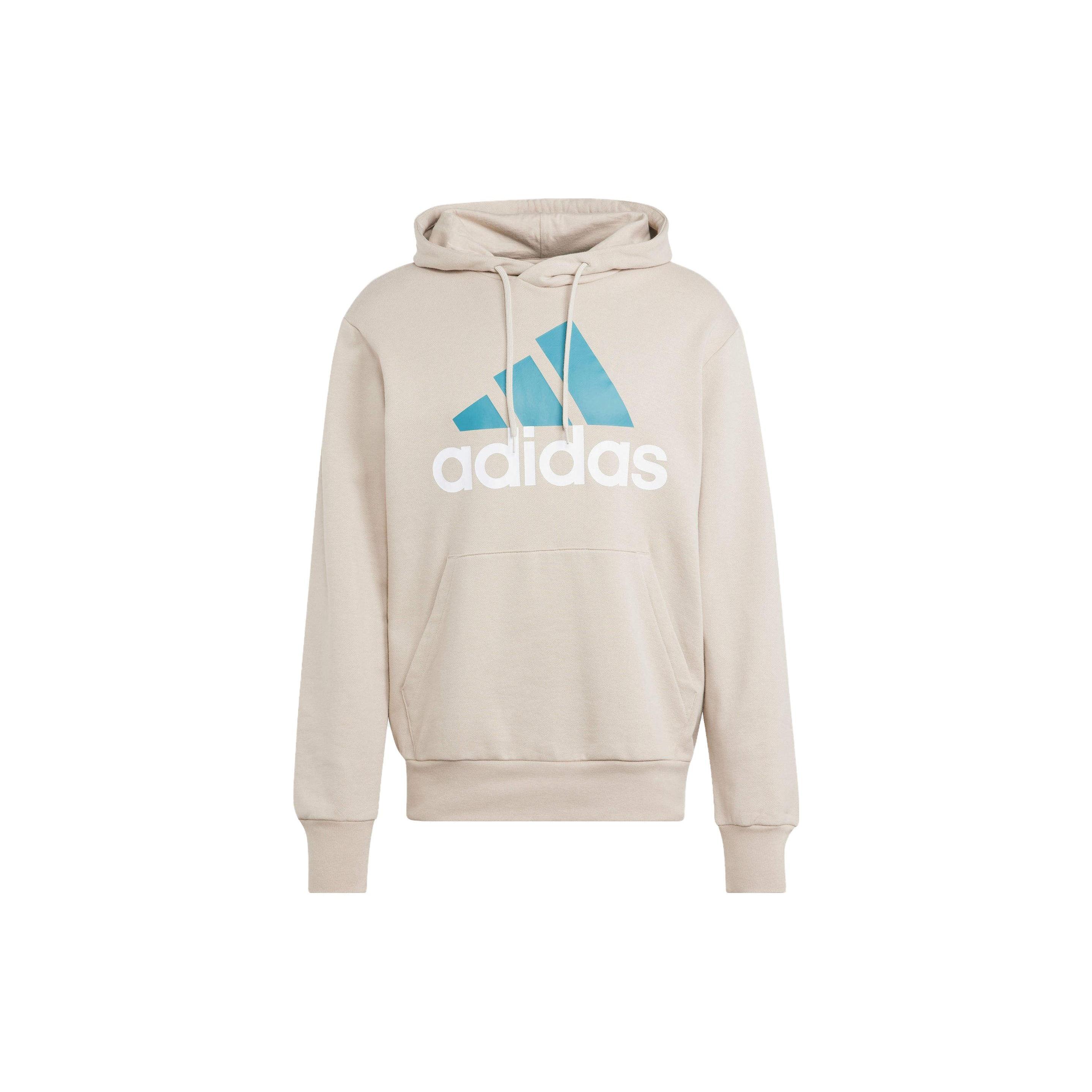 adidas French Terry Big Logo Hoodie Beige Blue Men s IJ8584 M