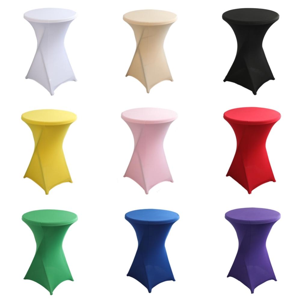 Cocktail Table Cover Stretch Tablecloth Height 110cm Round Diameter 80cm Four Way Stretch Spandex Bar 10 Colors