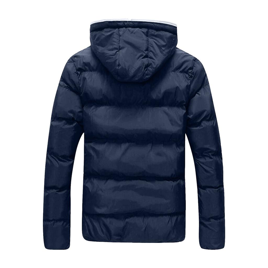 Men's Hooded Cotton Padded Jacket Men's Extra Thick Warm Short Cotton Padded Jacket
