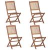 Day and Night - Day and Night Folding Garden Chairs 4 Units Solid Acacia Wood