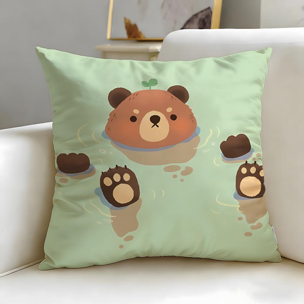 Animal Cute Little Bear Cushion Cover Soft & Easy-Wash Pillow Case – Versatile For Couch, Bed, Travel And Office