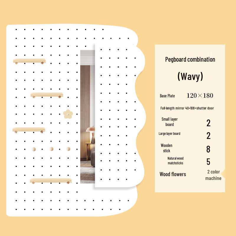 Solid Wood Pegboard Rack: Wall-Mounted & Desktop Storage Display for Entrance Hallway
